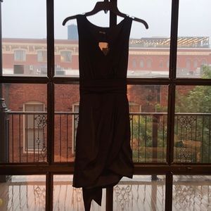 Deep navy satin dress